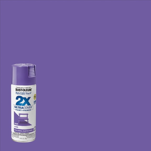 Rust-Oleum Painter's Touch 2X Ultra Cover Gloss Spray Paint - Durable - 12 Oz, Purple