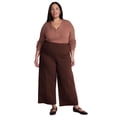 thumbnail image 2 of Terra & Sky Women's Plus Wide Leg Ankle Length Ponte Knit Pants, Sizes 0X - 5X, 2 of 5
