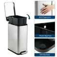 thumbnail image 3 of Ataucjin 13 Gallon Step Trash Can, Stainless Steel Kitchen Garbage Bin with Soft-Close Lid & Removable Inner Bucket, Fingerprint-Resistant Slim Rectangle Design for Narrow Spaces, 3 of 7