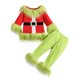 thumbnail image 3 of 2023-08-16 Lioraitiin 6M-7Y niños niñas conjunto de ropa de Navidad Tops de felpa y pantalones de cintura elástica trajes trajes peludos para niños, 3 of 5