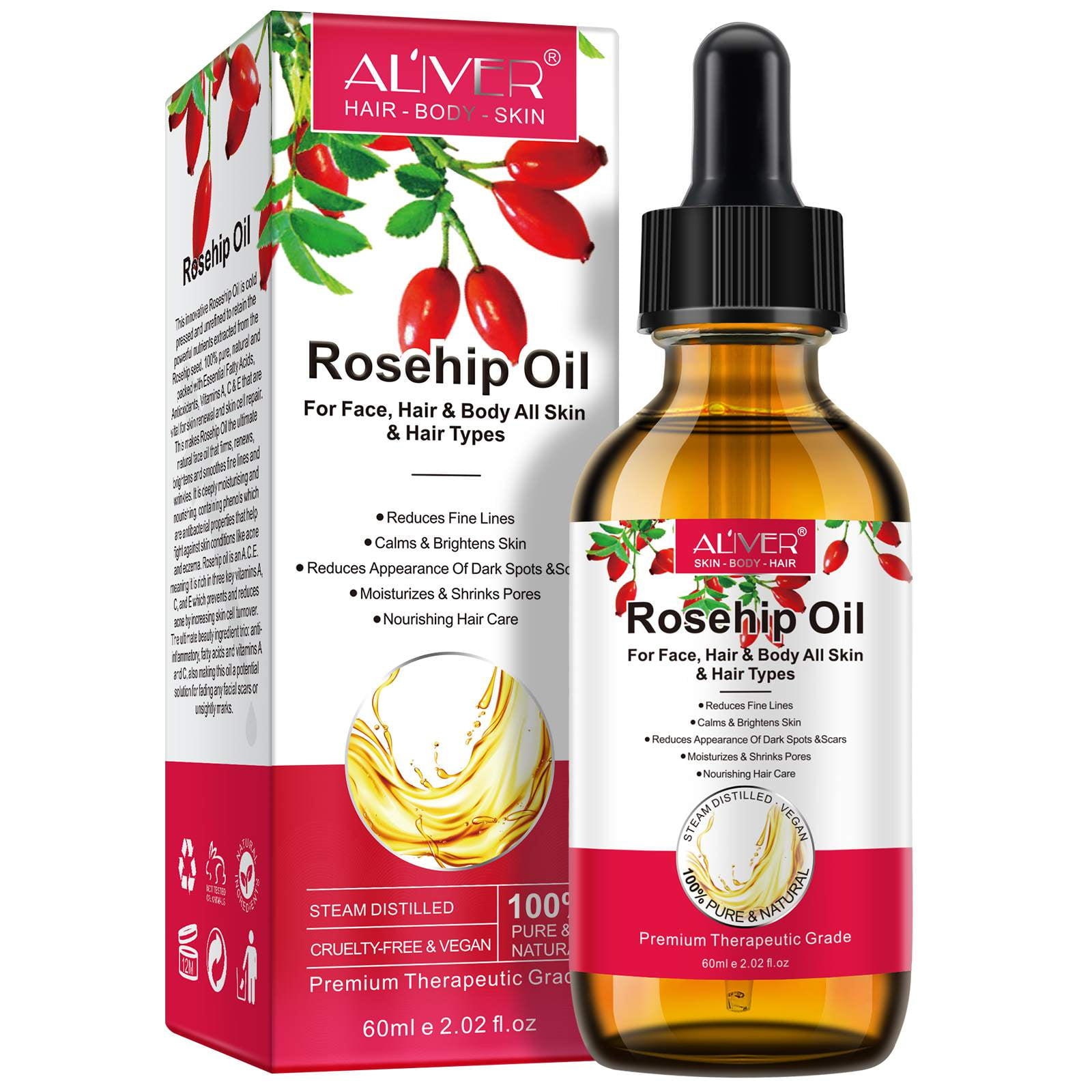 33 OUNCE OF UNREFINED ROSE HIP OIL, buying BRAND NEW! GREAT FOR FACE, HAIR & BODY!