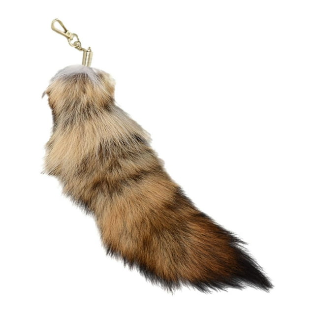 Xuanheng 40cm Tail Keychain Party Raccoon Coat Tails Key Chain for Cosplay Women Kids