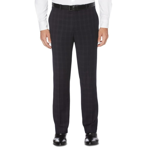 Perry Ellis Perry Ellis Mens Window Pane Slim Fit Dress Pants