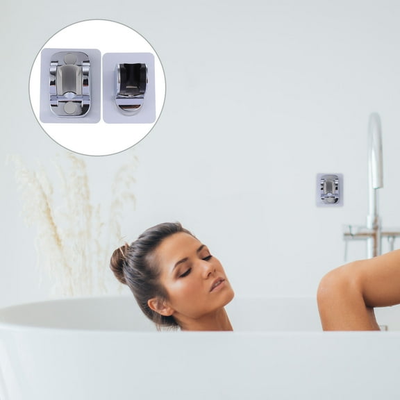 Soimiss 2Set Durable Waterproof Shower Holder Non Punch Installation Assorted Color for Hotel Bathroom Use