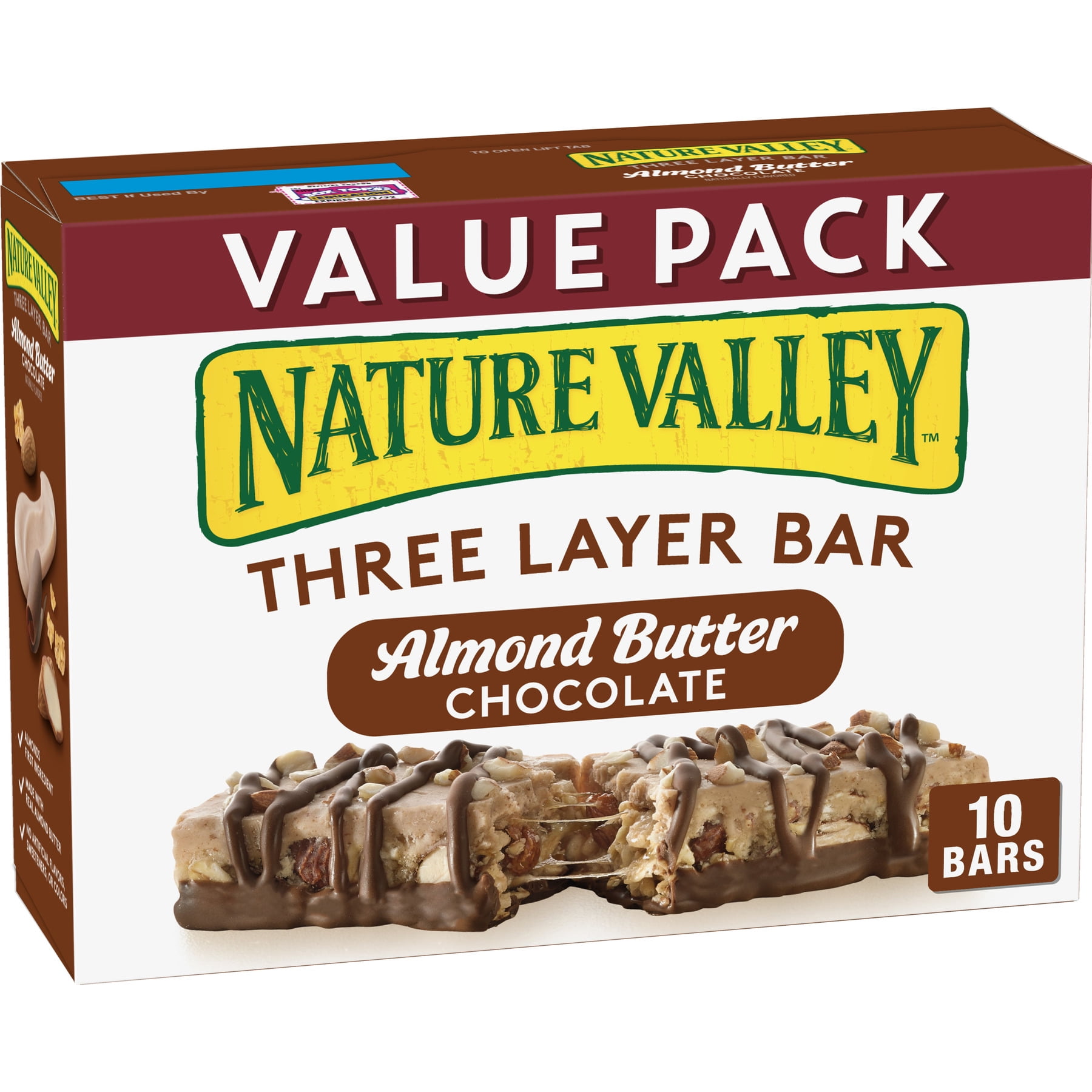 Nature Valley Three Layer Bar, Almond Butter Chocolate, 10 ...
