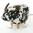 thumbnail image 5 of GDF Studio Moria Modern Velvet Cow Ottoman, Black and White, 5 of 7