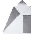 thumbnail image 5 of Wearable Hooded Throw Blanket, 52" x 72", Solid Charcoal Flannel, 5 of 10