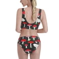 thumbnail image 3 of Daiia Red Mushrooms printed 2 piece Swimsuit Bikinis for Women High Waisted Racerback Bathing Suits Summer Tummy Control Scoop Neck Swimwear-Medium, 3 of 8