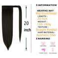 thumbnail image 7 of Youloveit Clip On Ponytail Hair Extensions for Women Wrap Around Thick Straight Hairpiece, Soft Straight Pony Tail Hair Synthetic Hairpiece, 160g Brown/Light Auburn(28" Ash Blonde), 7 of 7