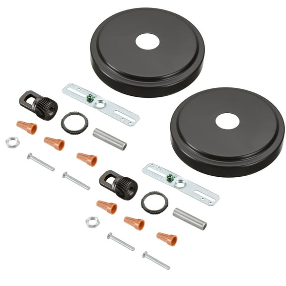 Aspen Creative 21507-12, Oil Rubbed Bronze Transitional Chandelier Fixture Canopy Kit, 5-1/8" Diameter with Collar Loop, 1" Center Hole, 2 Sets/Pack