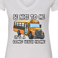 thumbnail image 4 of Inktastic School Bus Driver Be Nice Women's V-Neck T-Shirt, 4 of 5