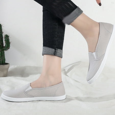 

Tangnade Women Shoes Women s Ladies Fashion Casual Versatile Comfortable Canvas Flat Casual Shoes Gray 36