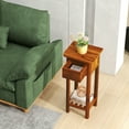 thumbnail image 2 of Gymax Solid Wood Side Table Home Rectangular Sofa Side Table w/ Acacia Wood Top Telephone Table, 2 of 10