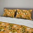 thumbnail image 2 of Hawaii Comforter & Sham Bedding Set, Vintage Blossom Floral Illustration with Fresh Spring Flowers, 3 pcs Duvet Set Microfiber Filling Quilt, 5 Sizes, Marigold Army Green, by Ambesonne, 2 of 4