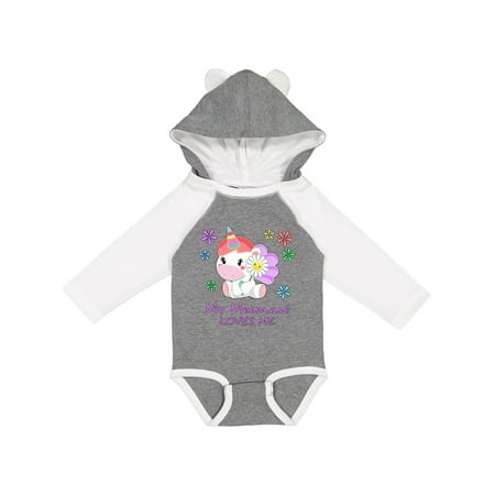 

Inktastic My Meemaw Loves Me- cute unicorn Gift Baby Boy or Baby Girl Long Sleeve Bodysuit