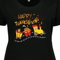 thumbnail image 4 of Inktastic Happy Thanksgiving Turkey Train with Food Women's Plus Size T-Shirt, 4 of 5