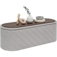thumbnail image 3 of Storage   Sherpa Folding Storage Oval Bench Foot Rest  Grey, 3 of 6
