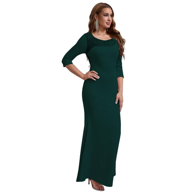 Vestido formal de verano LALACAT Mermaid Lace Green para mujer