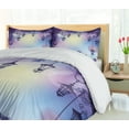 thumbnail image 5 of Ambesonne Purple Duvet Cover Sets, Street Night Pastel Scenery, 2-King, Multicolor and Violet, 5 of 6