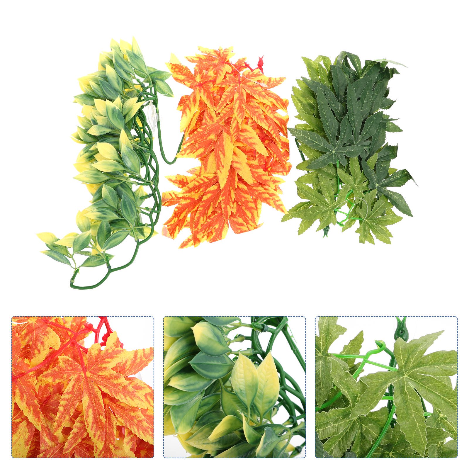 PBPBOX 3pcs Terrarium Vine Decor Plastic Accessories for Snake Container