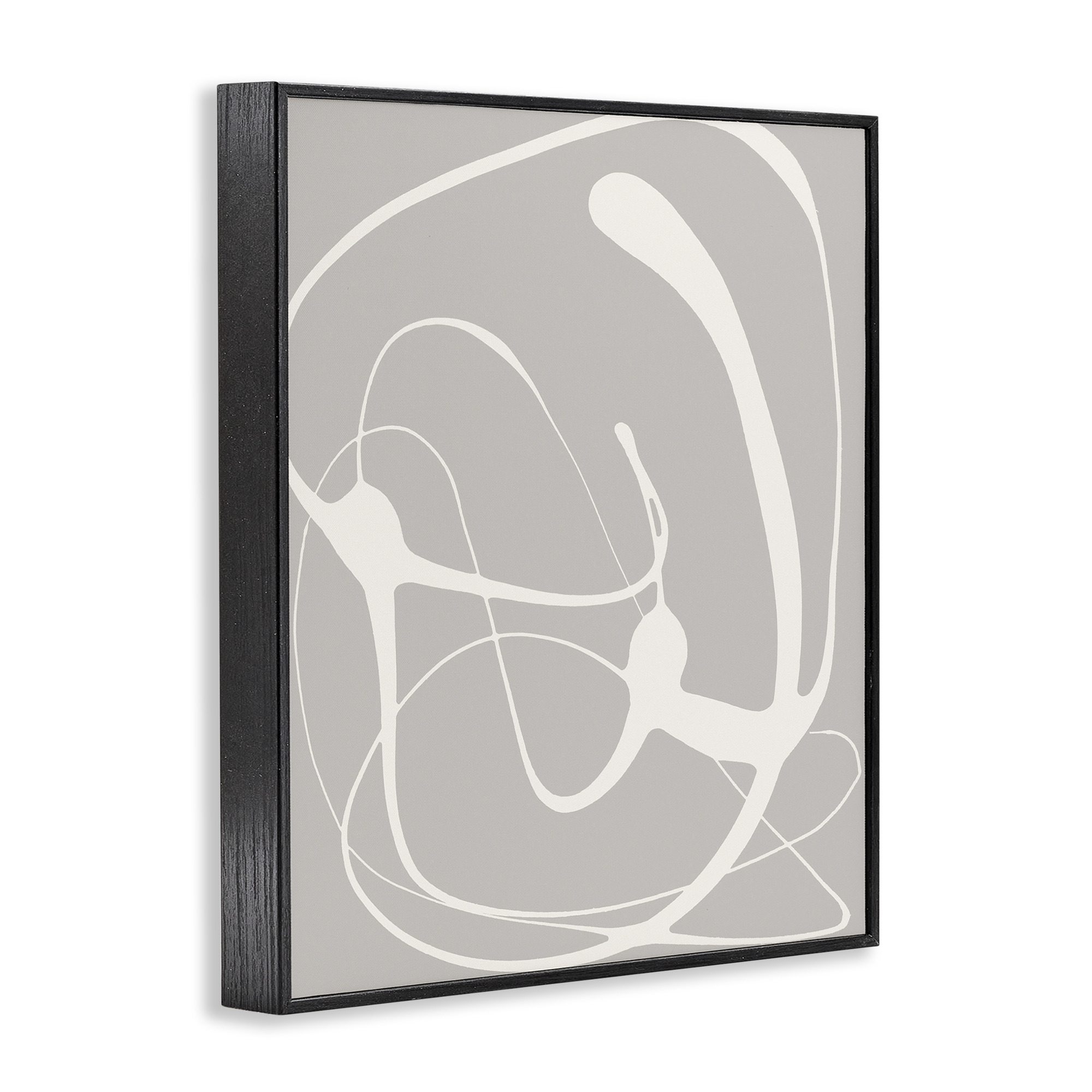 Stupell Industries Beige Very Abstract Figure Abstract Painting Black Framed Art Print Wall Art, 24 x 30