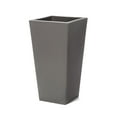 thumbnail image 3 of Step2 Tremont 2pk Plastic Dark Cedar Square Planter 15" W x 15" D x 28" H, 3 of 5