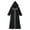 Black, variant on LIJCC Girls' Muslim Modest Hooded Maxi Gown - 3/4 Sleeve Embroidered Accent Dress with Trim Details, Comfortable Fabric for Religious Gatherings & Daily Wear