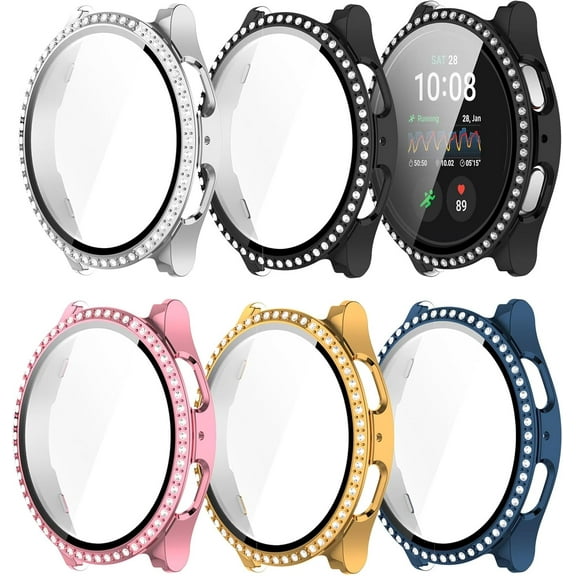 KOMI Bling Case Compatible for Samsung Galaxy Watch 7 Case 40mm, Crystal Diamonds Rhinestone Bumper Cover Hard PC Protective Case for Galaxy Watch 7 Women (44mm, 5Pack)