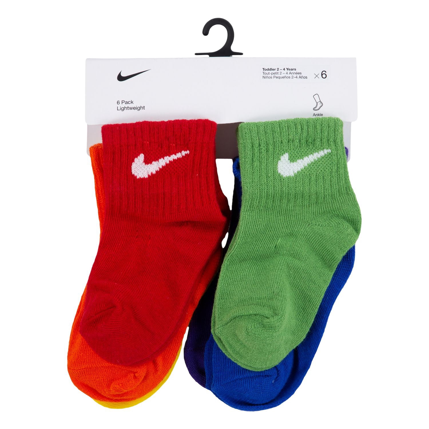 Baby & Toddler Nike Swoosh 6-Pack Ankle Socks Color: Rainbow Size