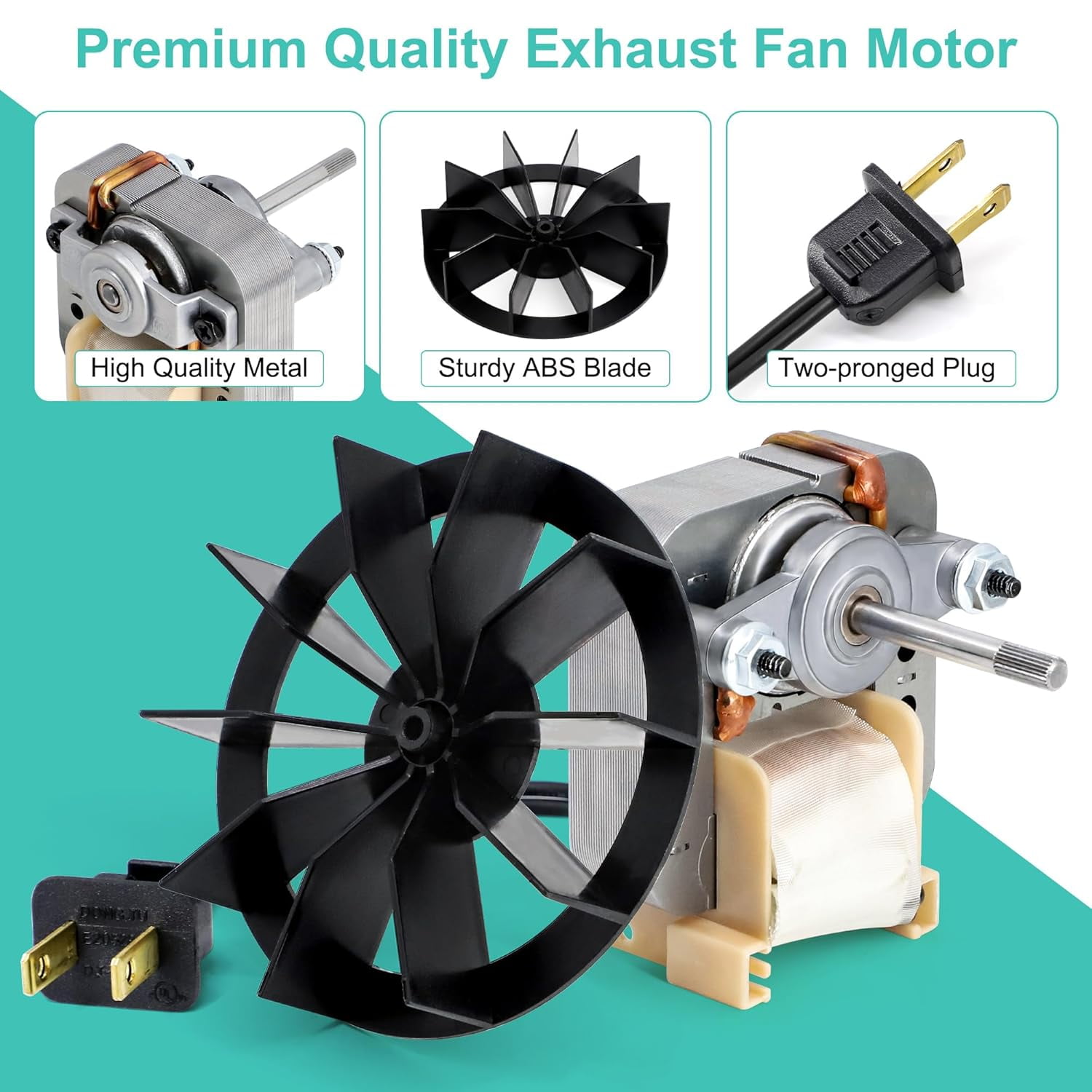 S97012026 Fan, 696N-R02 B Unit Motor for Broan 688-K, 688-J, 688-H, 688-G, 663-H, 663-G, 663, 688, 688K, Nutone 695-R02 B, 695-R03 B, 696N-R01 B Bathroom Exhaust Fan Replacement Motor, 50CFM