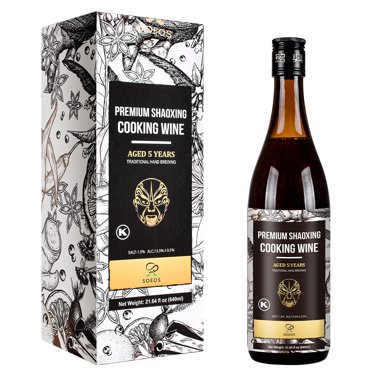 Soeos Shaoxing Cooking Wine, 21.64 fl. oz (640 ml) Shaoxing Wine, Chinese Cooking Wine, Rice Cooking Wine, (Premium, 1 Pack)