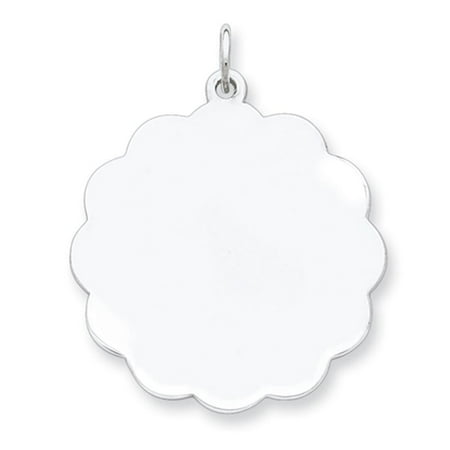 Sterling Silver Engravable Disc Polished Charm Pendant