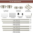 thumbnail image 6 of Brushed Nickel Double Curtain Rods 72-144" with Adjustable Telescoping Design and End Cap Finials, 6 of 14