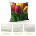 thumbnail image 4 of Creowell ulips Flower Print Throw Pillow Covers Fashion Throw Pillow Case Soft Couch Pillows Decorative Square Pillow Covers for Sofa Living Room, 4 of 5