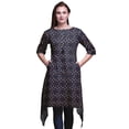 thumbnail image 1 of Bimba Kurti Asymétrique à Imprimé Floral Bleu Anémone et Roses pour Femmes, Robe d'Été Indienne Tunique, XX-Grand, 1 of 6