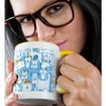 thumbnail image 2 of 3drose, Lots of Blue Dogs, 11oz Two-tone Yellow Mug, 2 of 6