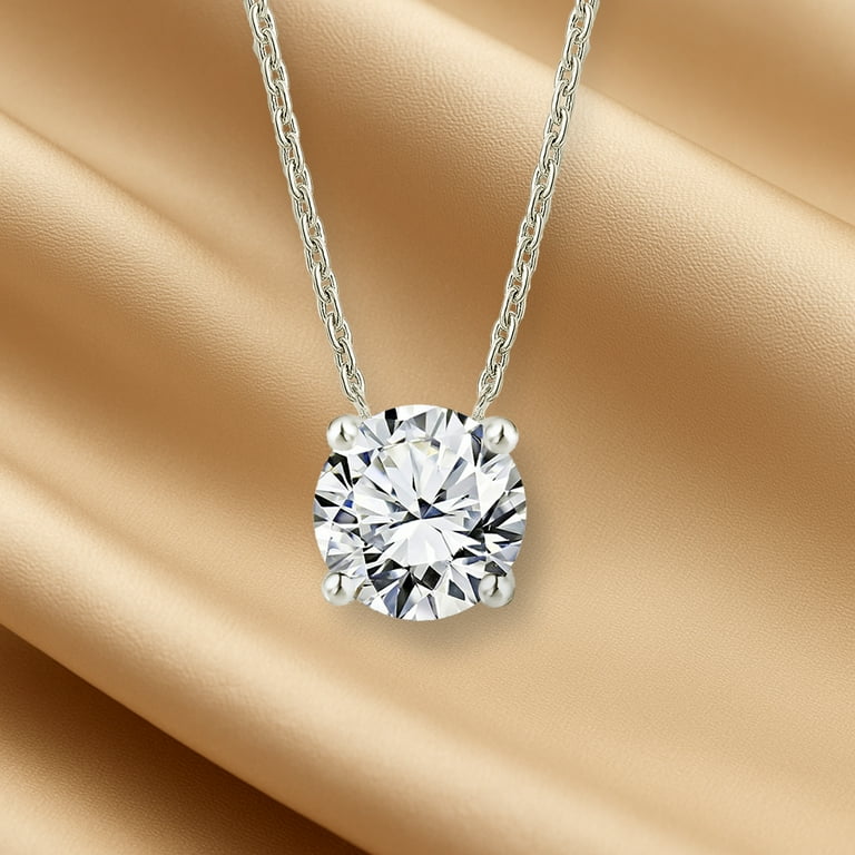 ★送料・関税込★TATIANA★Moissanite 1Carat Necklace★ JeenMata 1 Carat Moissanite Solitaire Pendant Necklace, 18k