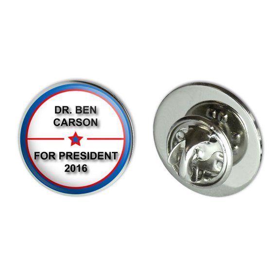 Dr. Ben Carson 2016 For President with Star Round Metal Lapel Hat Pin Tie Tack Pinback