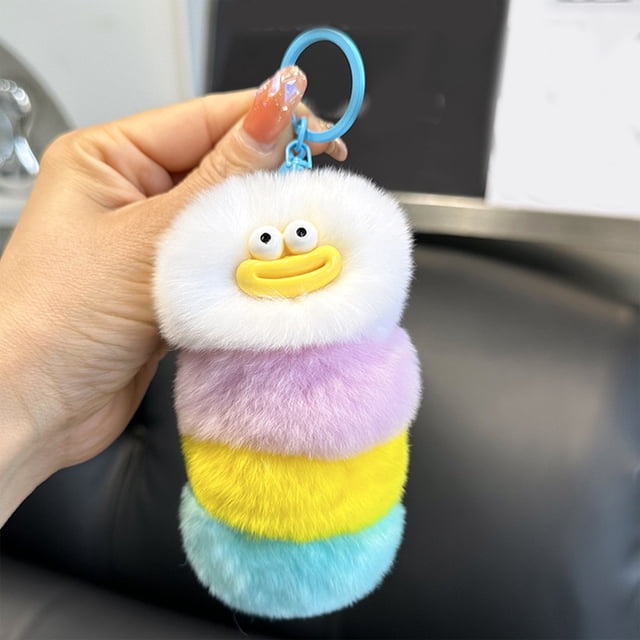Yhmxh Lovely Plush Keychain-Cute Stuff Pendant Caterpillars Keyring Keychain Gift for Handbag,Purse,Backpack,Car Keys