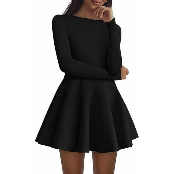PRETTYGARDEN Fall Cocktail Dresses for Women Elegant Classy Wedding Guest Long Sleeve Homecoming Party A Line Mini Dress