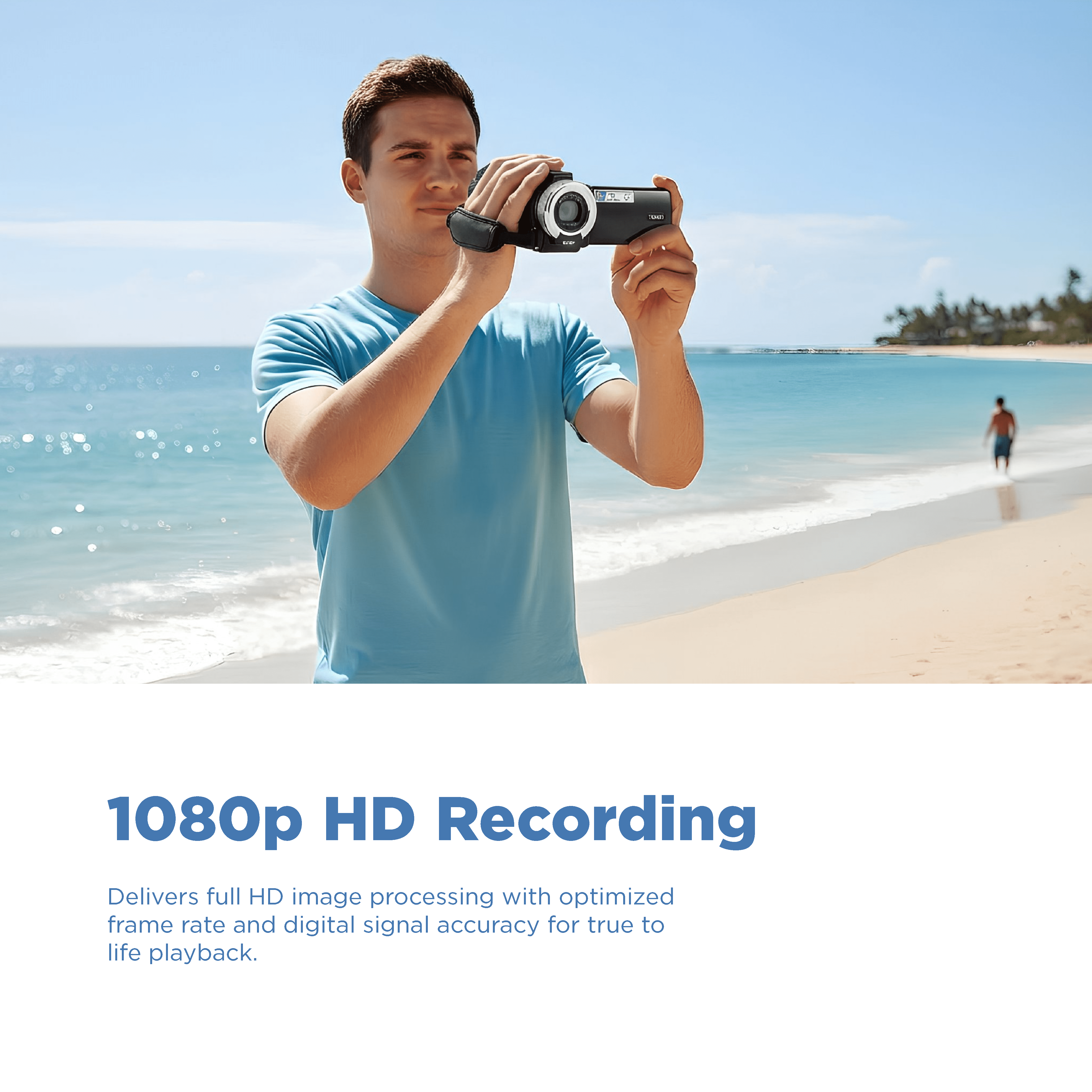 Vivitar PopCam Digital Camcorder, 48MP, Full HD 1080p Video Camera with 3" Flip Screen, 16x Digital Zoom, Built-in Microphone, Compact Vlogging Camera for Beginners, Travel, & Family Recording