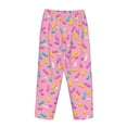 thumbnail image 5 of Disketp Pink Donut Print Women'S Comfy Pajama Pants Casual Drawstring Palazzo Lounge Wide Leg Pants, 5 of 9