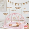thumbnail image 3 of Washable Tummy Time Mat, Baby Play Gym with 6 Featured Toys, Baby Gym for Infant & Toddler, Larger Baby Play Mat, Deluxe Baby Play Mats for Floor, Sensory and Motor Skill Development, Non Slip, Pink, 3 of 7
