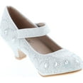 thumbnail image 7 of Link Jemma-01K Girls Rhinestone Platform Peagent Dress Shoes, Silver 1, 12, 7 of 7