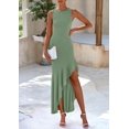 thumbnail image 3 of Vestido largo PRETTYGARDEN 2025 sin mangas con volantes, sirena, verde salvia, 3 of 8