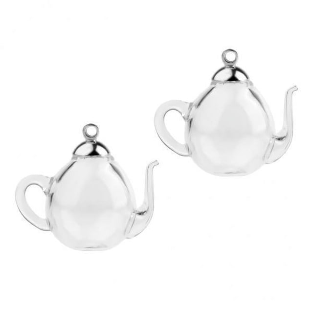 Paquete de 2 a 5 mini teteras de cristal vacías, colgantes para botellas de los deseos, manualidades 20 x 30 mm