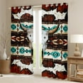 thumbnail image 2 of Castle Fairy Western Aztec Black Out Curtains,Bull Skull Curtains Pack of 2 (42x63 Each), 2 of 6