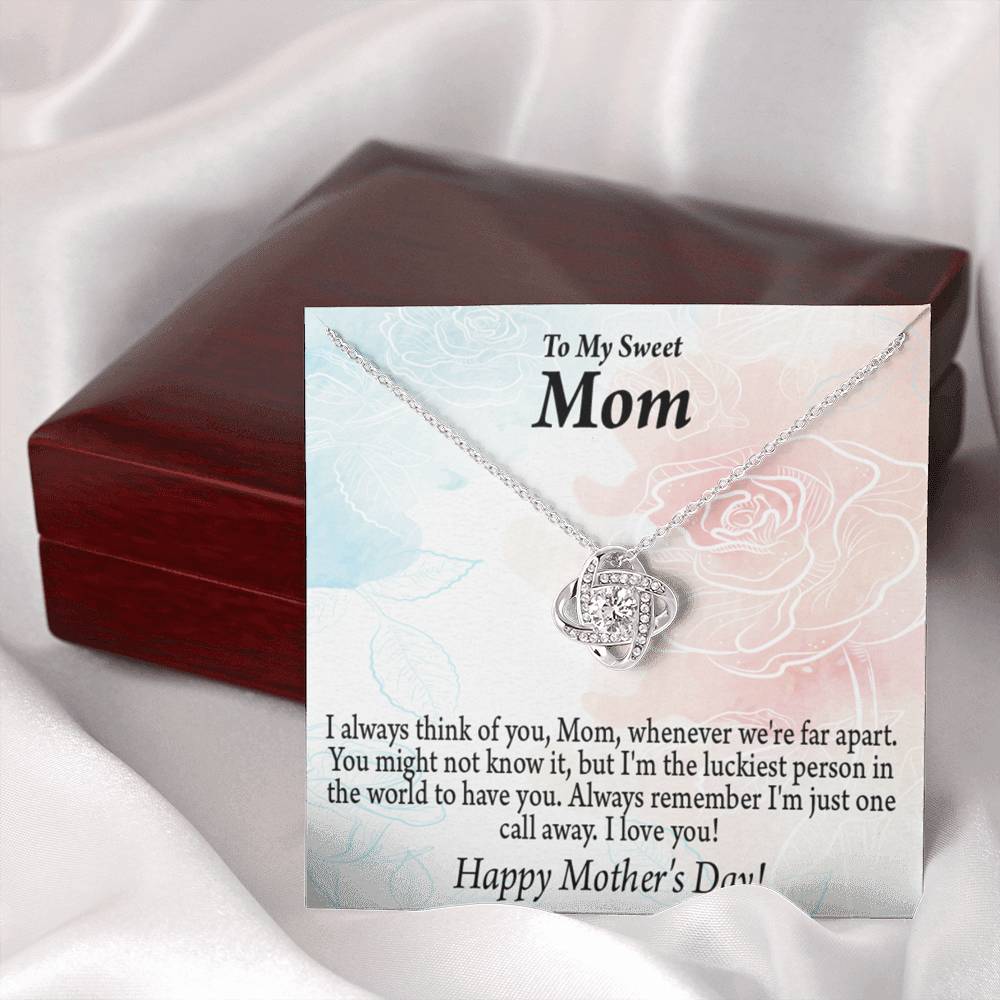 Thinking Of You Happy Mother's Day Love Knot Message Card From Son Daughter