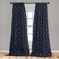 thumbnail image 4 of Ambesonne Retro Curtains, Abstract Striped Stars Art, Pair of 28"x63", Coral and Dark Night Blue, 4 of 4