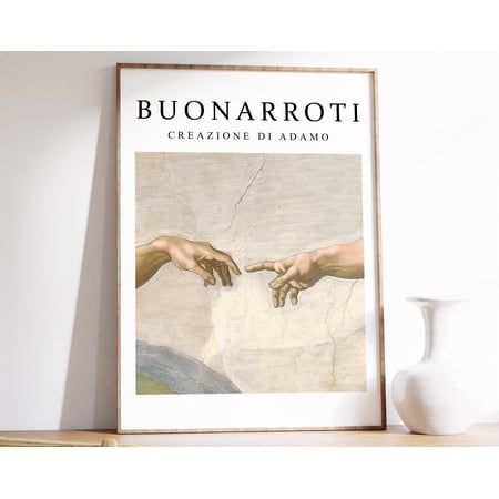 Michelangelo Creation of Adam Print Renaissance Art Poster